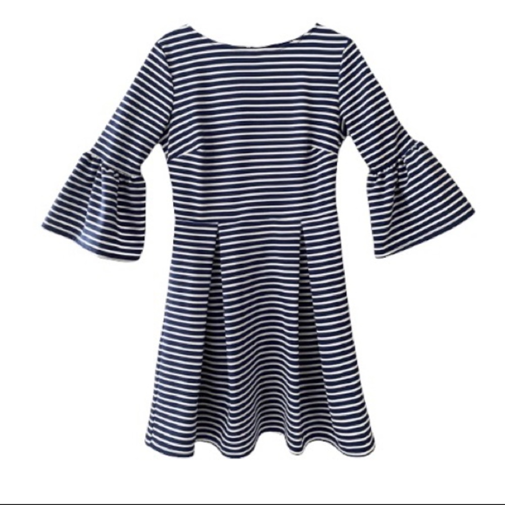 Altar’d State Navy Blue & white striped Bell sleeve dress Nautical Boat